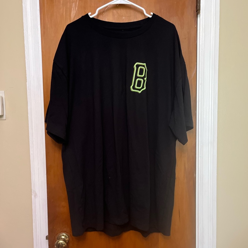 Black Scale Black T-Shirt with Neon Green Logo